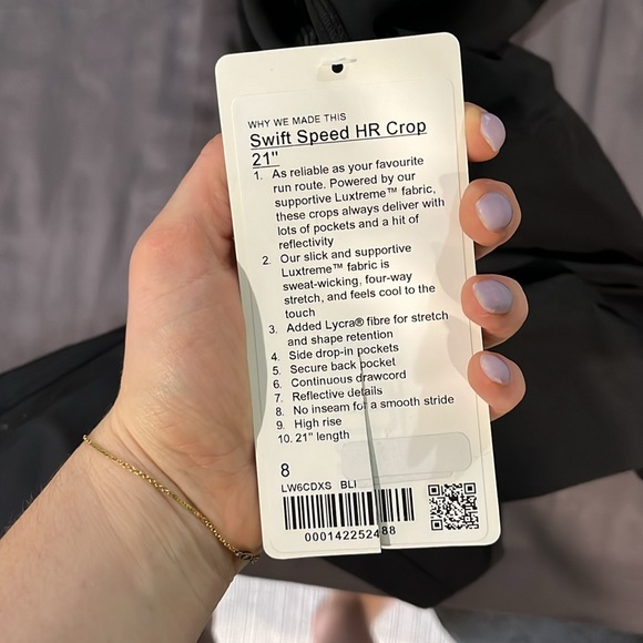 NWT Lululemon Swift speed high-rise crop 21” - Picture 6 of 6